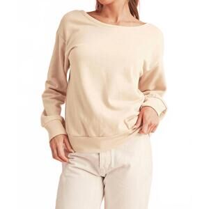NEW SHEWIN bowknot round neck sweatshirt in apricot